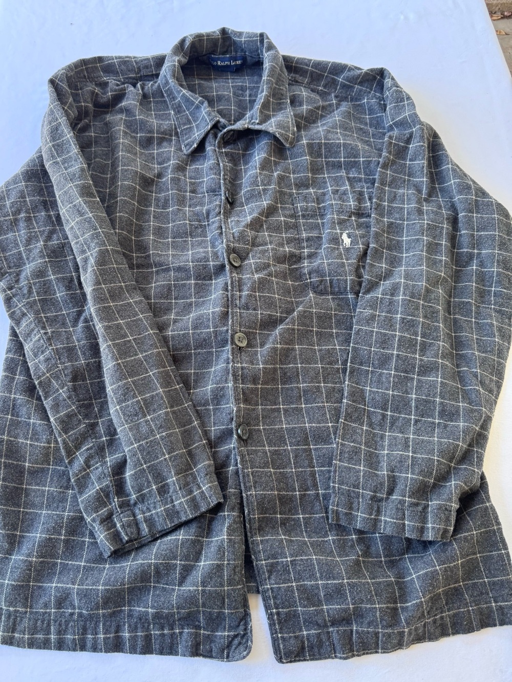 Polo Ralph Lauren Gray Checkered Flannel Sz Medium